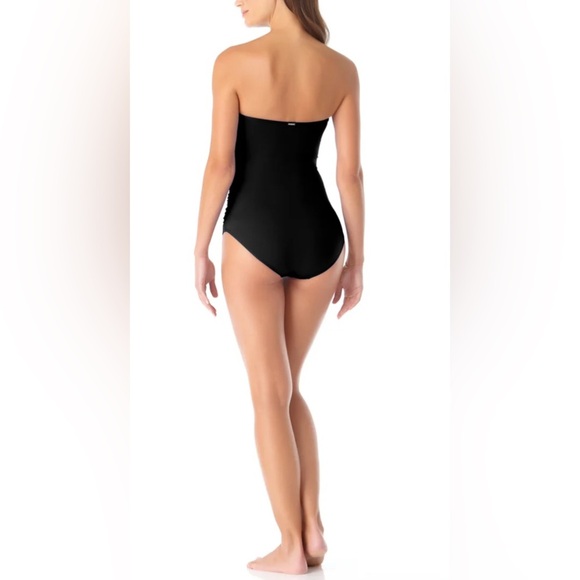 NWT Anne Cole Woman’s Live in Color Twist Front One Piece Swimsuit Black Size 8 - Picture 3 of 16